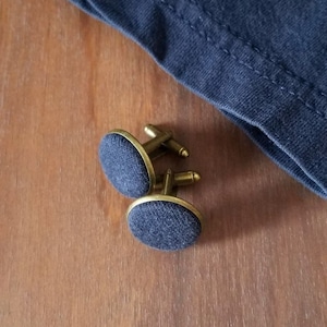 Custom Cufflinks from Upcycled Clothing, Unique Sympathy Gifts for Him from Loved Ones Clothes