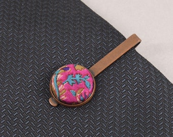 Silk Tie Bar, 12th Anniversary Gift Ideas for Husband, Novelty Tie Clip, Choose your color and finish, Ready to Ship