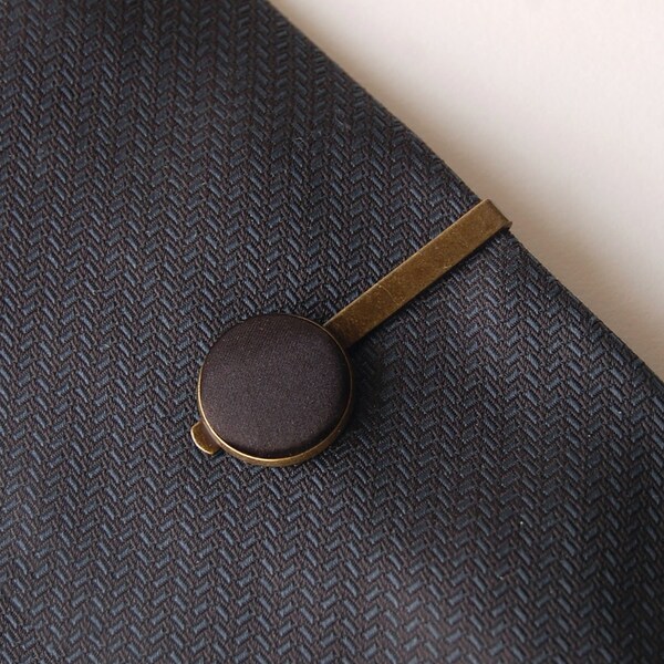 Silk Tie Bar, 12th Anniversary Gift Ideas for Husband, Novelty Tie Clip, Black Silk or Red Silk