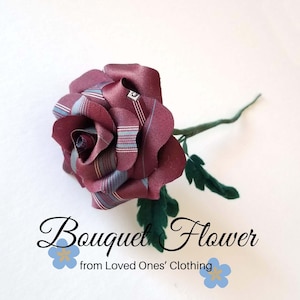 Rose from Your Loved Ones Clothing, Custom Memory Flower, Gift Ideas for the Family, Bereavement Gift, Memory Flower for Bouquet, Qty 1