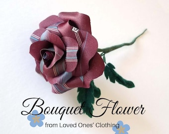 Rose from Your Loved Ones Clothing, Custom Memory Flower, Gift Ideas for the Family, Bereavement Gift, Memory Flower for Bouquet, Qty 1