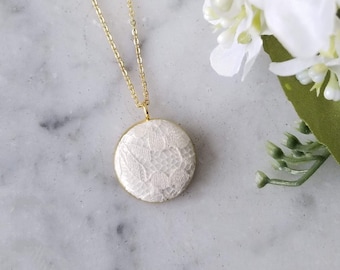Lace Pendant Necklace, 13th Anniversary Gift Ideas for Wife, Ready to Ship, Last Minute Gifts