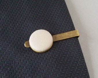 Linen Tie Bar, Unique Linen Anniversary Gift, 4th Anniversary Gift Ideas for Husband, Novelty Tie Clip, 12th Wedding Anniversary Gifts Him