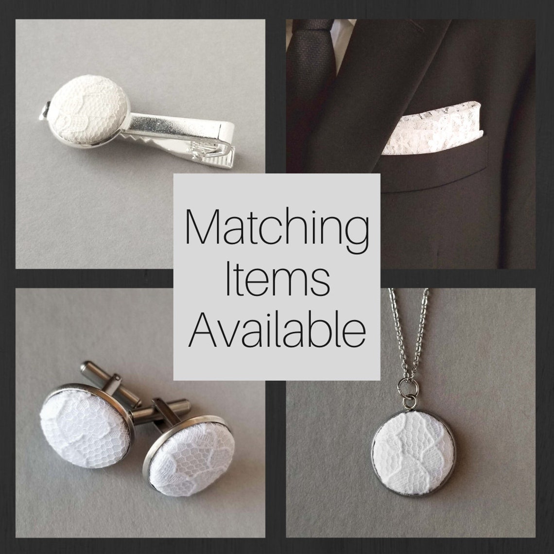 Lace Cufflinks Groomsmen Proposal Mens Wedding Accessories Etsy