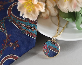 Personalized Necklace from Upcycled Clothing, Sentimental Accessories and Gifts from Loved Ones Clothes, Pendant Necklace
