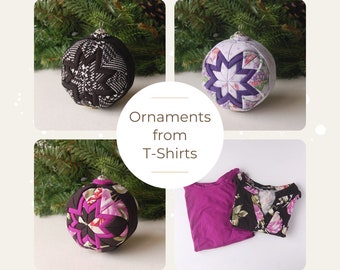 Memorial Ornament from T-Shirts, Loved Ones Clothing, Keepsake Ornament, In Loving Memory, Family Christmas Ornaments, Bereavement Gifts