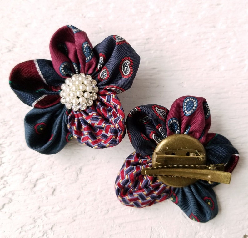 Custom Fabric Flower Lapel Pins from Upcycled Clothing Etsy