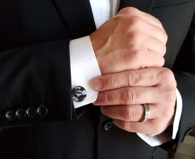 Lace Cufflinks Groomsmen Proposal Mens Wedding Accessories Etsy