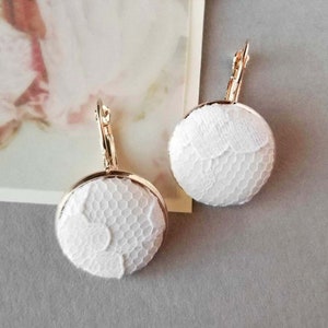 Personalized Pair of Earrings from Your Wedding Dress, Sentimental Gifts, Lace Dress Drop Earrings