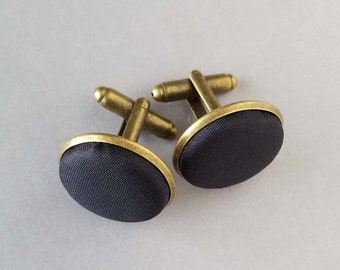 Silk Cufflinks for 12th Wedding Anniversary, Unique Gifts for Husband, Novelty Cuff Links, Red Silk or Black Silk