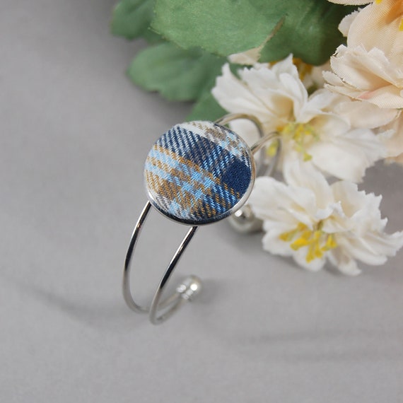 Custom Cuff Bracelet from Your Loved Ones Clothing, Memorial Jewelry, Sentimental Gift for Her, In Loving Memory, Gifts for Grief and Loss