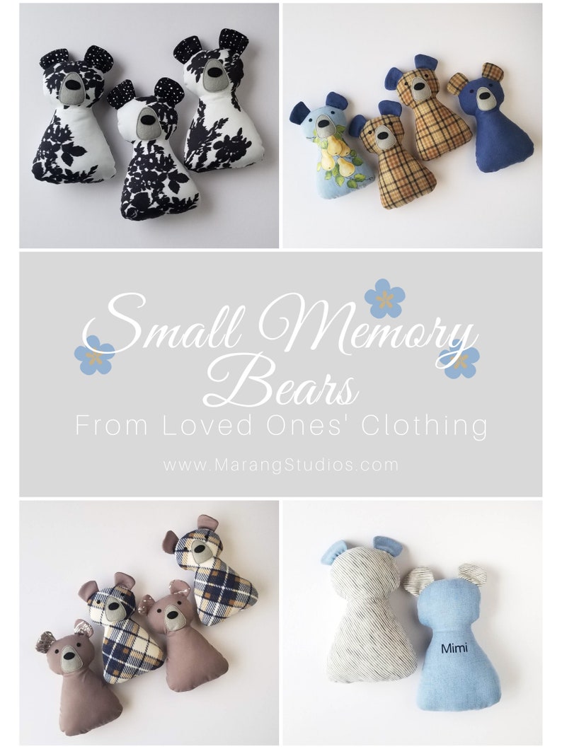 Small Memory Bear from Loved Ones Clothing, Keepsake Stuffed Bear, Remembrance Gift, Custom Teddy Bear, 10 Simple Family Bear, QTY 1 image 8