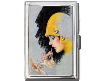 Vintage Women Cigarette Case Or Card Holder, Zigarettenetui, Business Card, Antique Alive, Flower