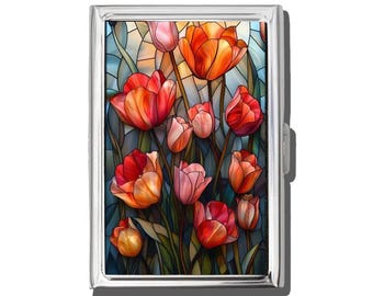 Rote Tulpe Jugendstil Zigarettenetui Oder Kartenhalter, Zigarettenetui, Visitenkarte, Antik Alive, Meme