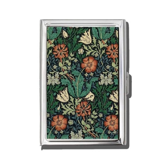floral cigarette case William Morris Compton Floral Cigarette Case Or Card Holder,  Zigarettenetui, Business Card, Antique Alive, Meme,