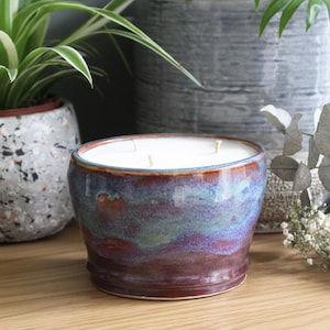 Hand-thrown Ceramic Jar, Soy Wax Candle | Choose Your Scent | 55 – 60 hours Burn Time