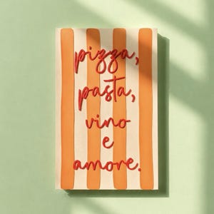 3D-bestand - pizza, pasta, vino e amore - Zomerse blikvanger met strepen
