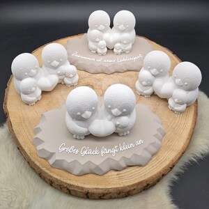 3D file - Fuzzy Penguin Family in eight versions - with one to four children with ice floe