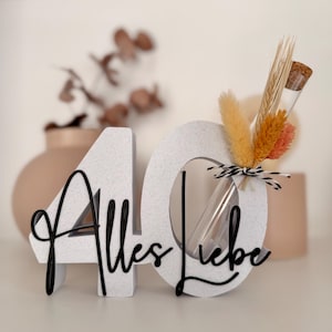 3D file - Alles Liebe 40 in two versions - with and without space for a test tube up to 20 mm