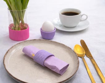 3D file - Table decoration set - Vase holder/candle holder, egg cups, napkin rings