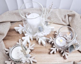 3D file - Snowflakes as candle holders - in three different sizes
