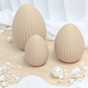 3Dファイル - リブ付きイースターエッグ、3つのサイズ