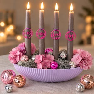 3D-Datei - Adventskranz / Schale für LED-Kerzen mit 20 - 21,5 mm Durchmesser - glatt und gerifffelt