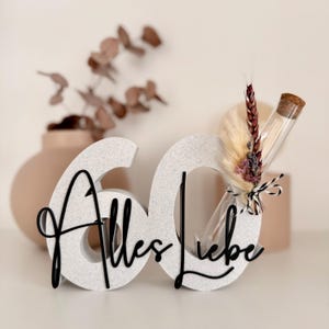 3D file - Alles Liebe 60 in two versions - with and without space for a test tube up to 20 mm in diameter