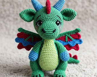 Cute Dragon Amigurumi Crochet Pattern – Baby Dragon Plush Toy PDF – Fantasy DIY Gift for Kids & Collectors
