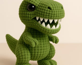Schema all'uncinetto per T-Rex - Peluche Amigurumi intermedio / Tutorial PDF per dinosauro realistico / Schema all'uncinetto per creatura giurassica feroce