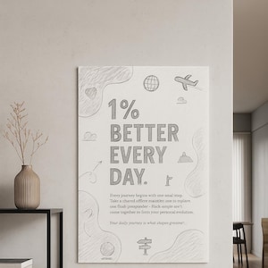 1% Better,office decor,modern artdigital download,printable wall art,quote decor print,motivational quotes,office decor print,home office
