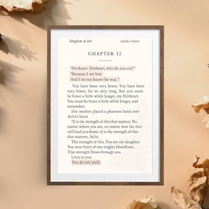 TOG Throne of Glass Quote Fireheart Print Gift Booktok Inspiration Sarah J Maas Minimalist Aesthetic Wall Art Digital Download Book Aelin
