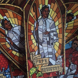 Conclave Inspired Stained Glass Stickers | Thomas Lawrence | Vincent Benítez Pope Innocent
