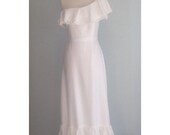 One Shoulder A Line Wedding Gown Cotton Silk Taffeta