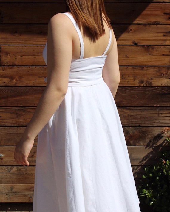 Square Neck Midi Dress Any Color Custom Made | Wide Belt, Full Skirt with Pockets | High End Fashion | Linen Dress Square Neck Midi Dress Any Color Custom Made | Wide Belt, Full Skirt with Pockets | High End Fashion | Linen Dress