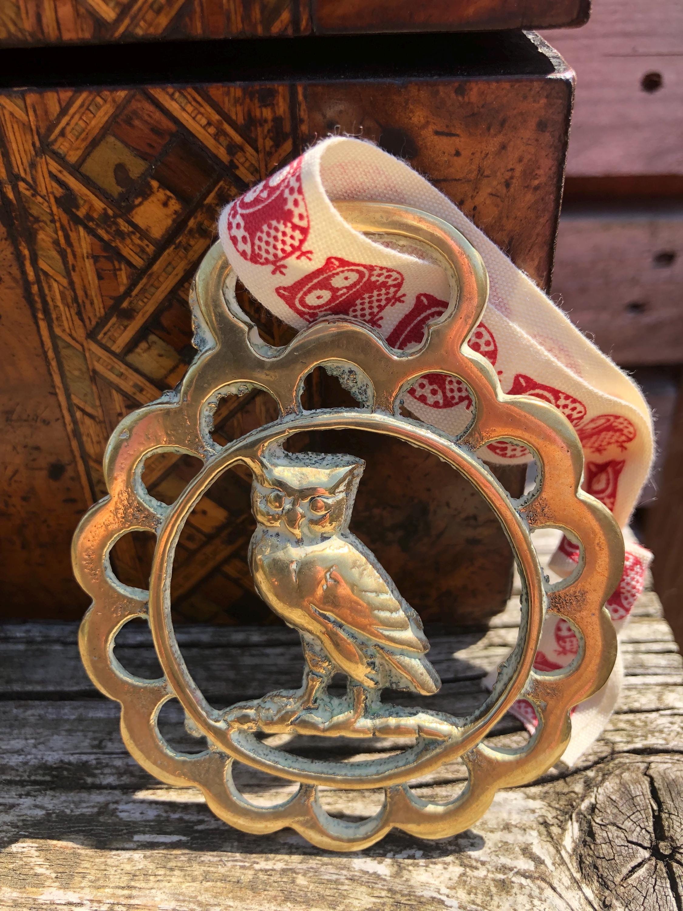 Vintage Collectable Horse Brass Decoration With Owl Detail