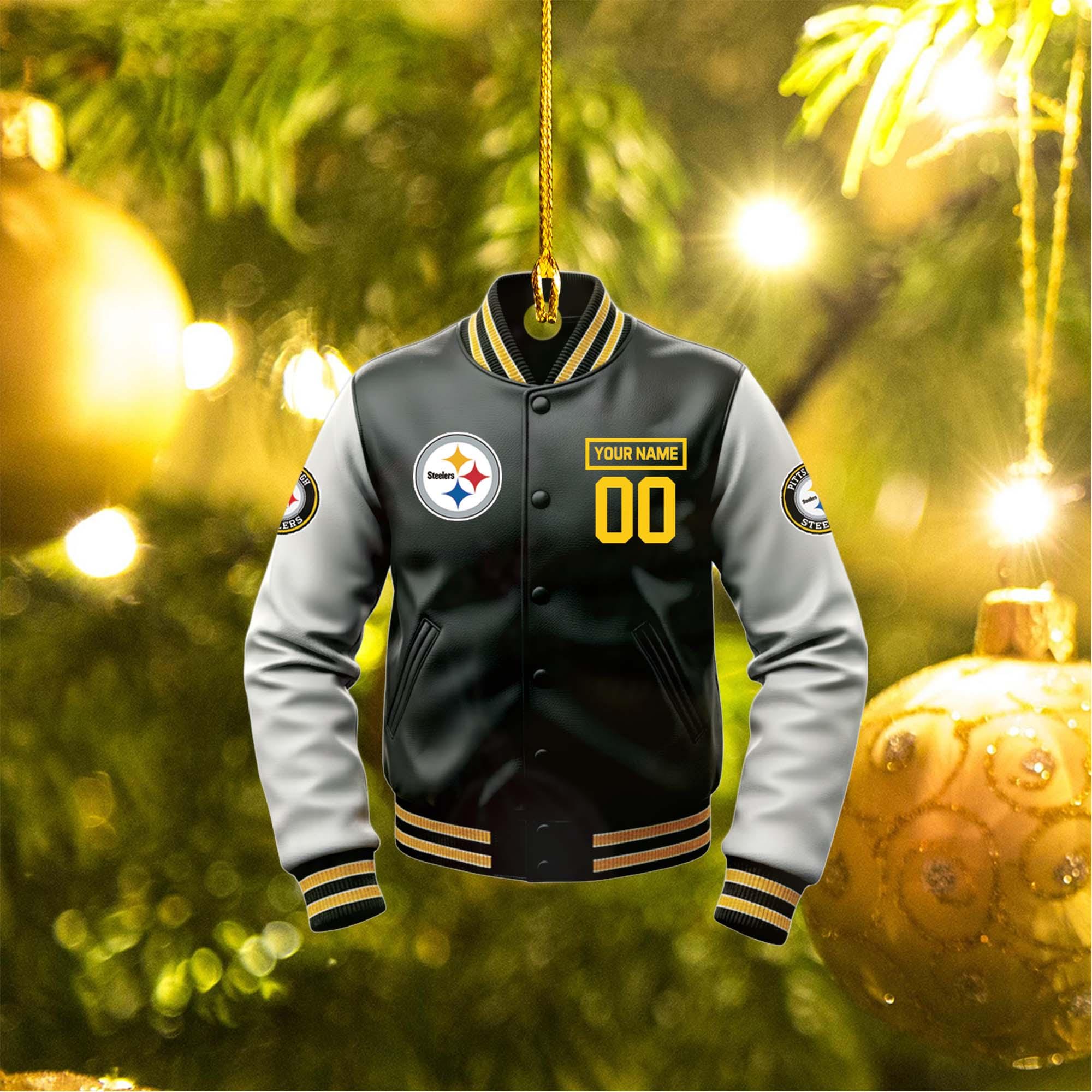 Discover Personalized Steeler Varsity Jacket Ornament  Custom football Christmas Gift