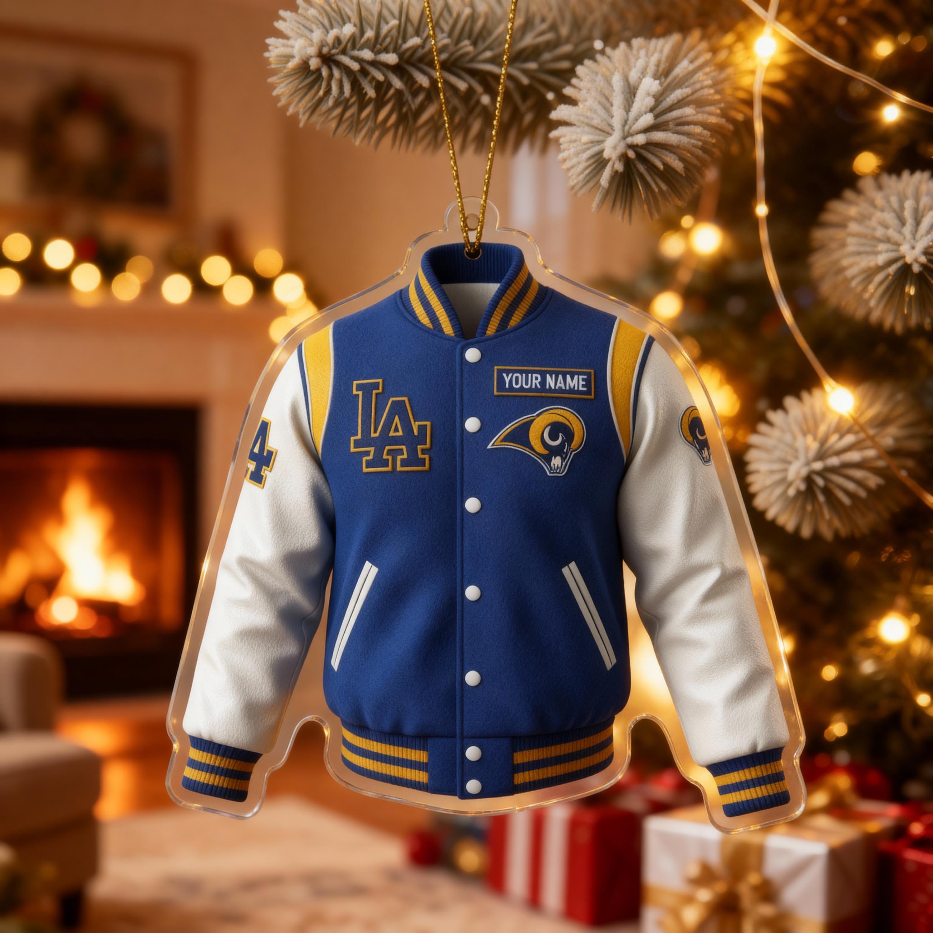 Discover Personalized Los Angeles Jacket Ornament, Christmas Decor, Football Fan Gift, Holiday Ornament