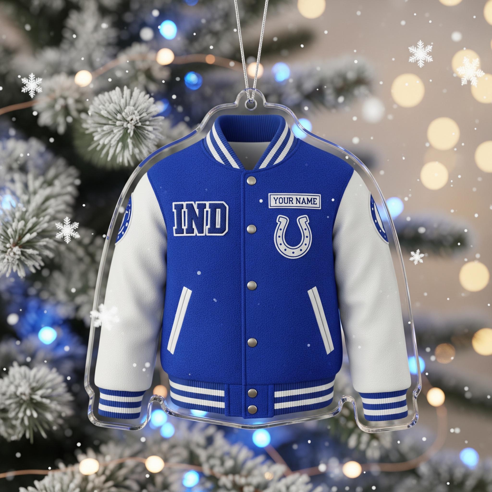 Discover Personalized Indianapolis Jacket Ornament, 2D Acrylic Christmas Ornament for Football Fans, Sports Lover Gift