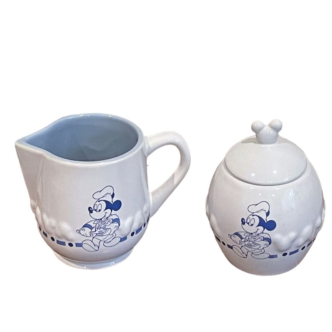 Disney Gourmet Mickey Sugar Bowl and Creamer Set Mickey Mouse Etsy