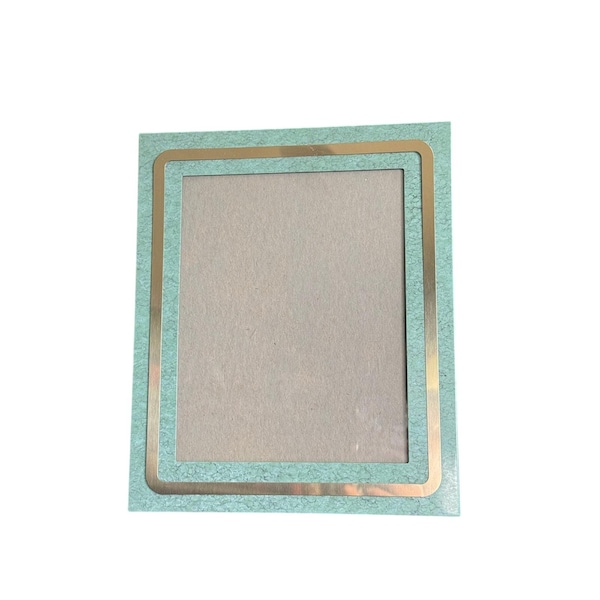 Vintage Seafoam Green Faux Marble Picture Frame with Brass Metal Inlay 8x10