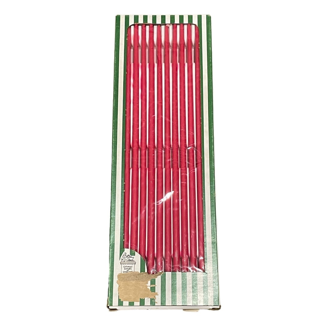 Vintage Red Taper Candles, Colonial Candles of Cape Cod, One Dozen Etsy