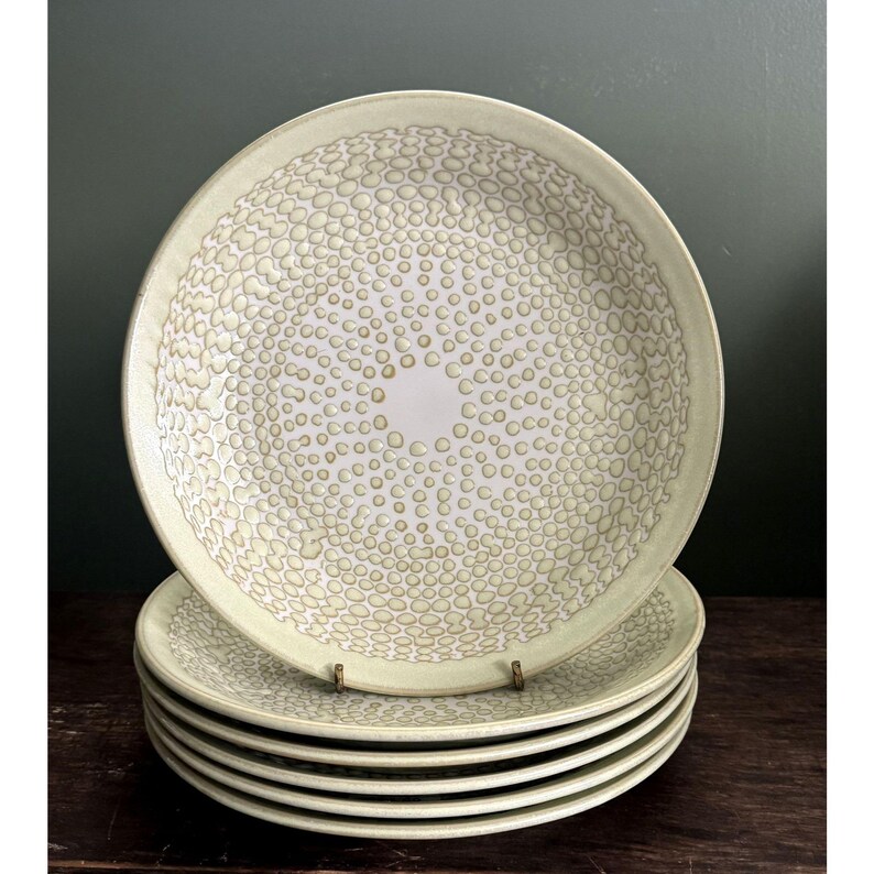 Anthropologie Japan Saiju Glazed Textured Porcelain 9 3/8" Green Plates bild 5