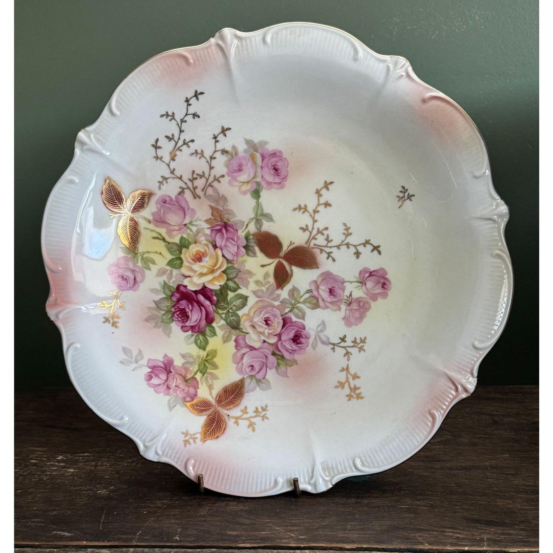 Vintage Schumann Arzberg Germany Wild Rose Sunset Rose 11.75" Round ...