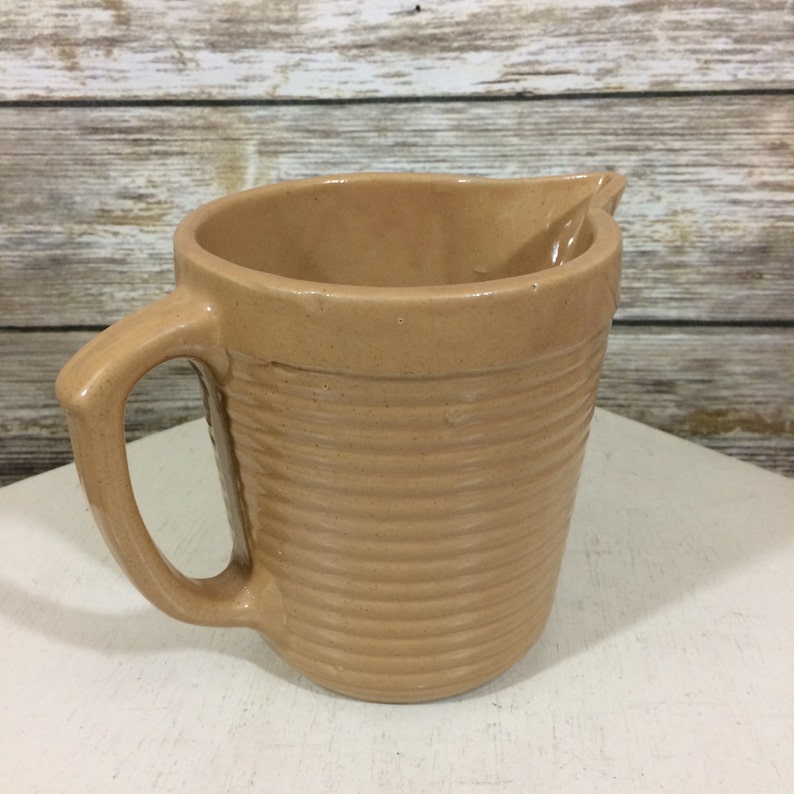 Vintage Monmouth Pottery Ridged Small Pitcher Jug USA Etsy