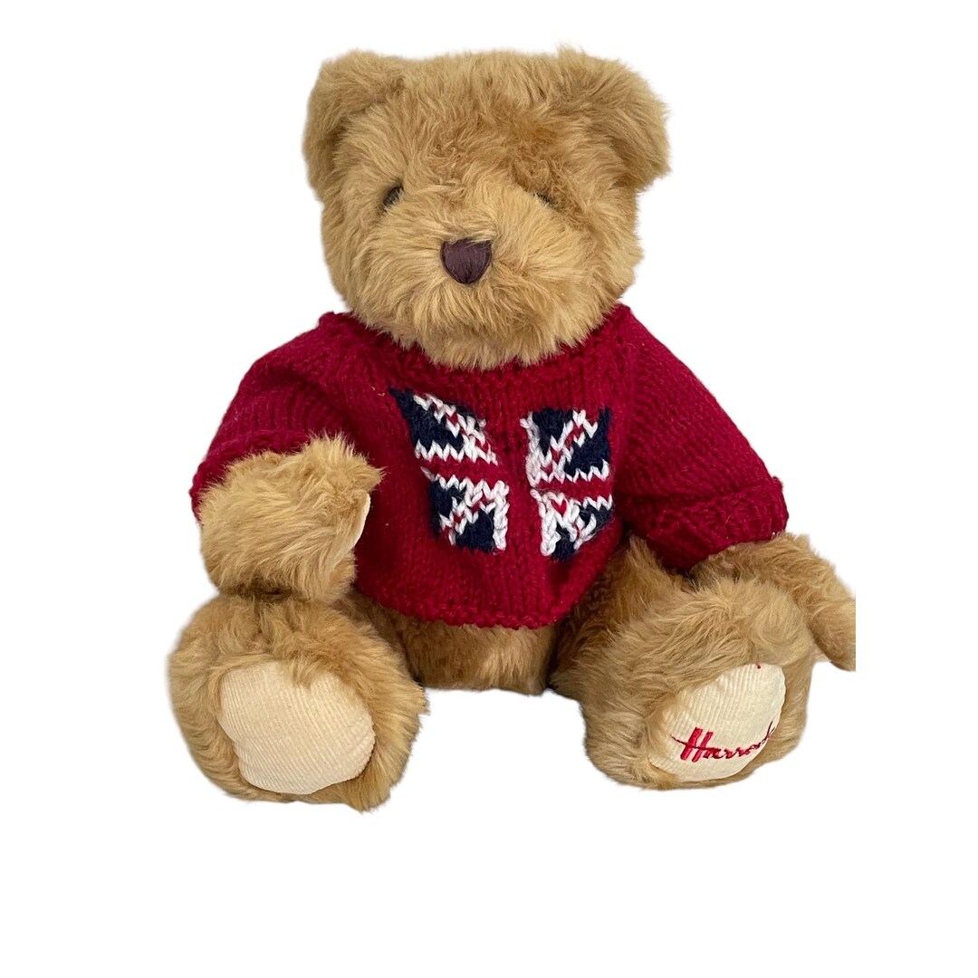 Harrods 13 Plush Teddy Bear Union Jack Sweater Etsy