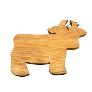 Wooden Cow Figural Cutting Board Hanging