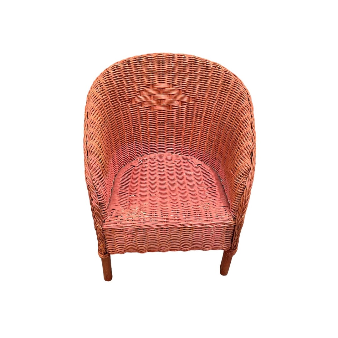 Vintage Pink Child's Wicker Chair, Shabby Chic, Cottage Garden - Etsy