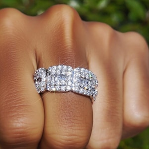 Anillo retro de caramelo de roca helado personalizado: regalo de joyería hip hop con brillo