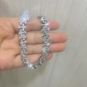 Custom Iced Out 11.5MM Cross Necklace for Men, CZ Diamond Hip Hop Cuban Link Chain Bling Jewelry, Statement Fashion Accessory, Gift for Him